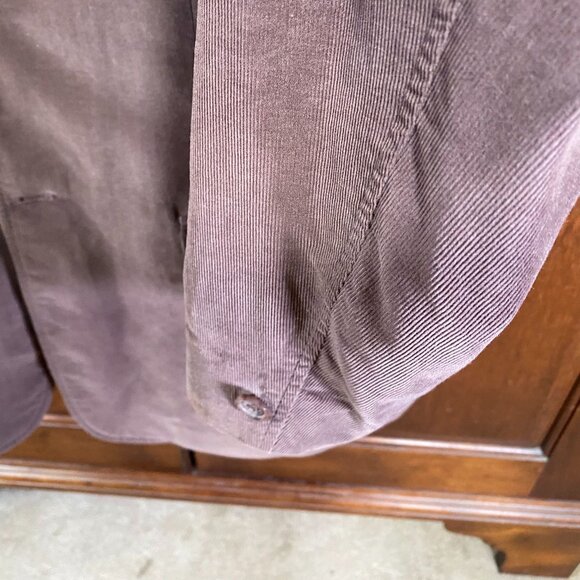 Claiborne Mens Blazer Jacket Size 44R Brown Corduroy Double Button Retro Classic - Picture 14 of 16